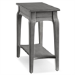 Leick Home Stratus Solid Wood Narrow Side End Table with Shelf in Smoke Gray
