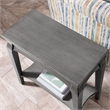 Leick Home Stratus Solid Wood Narrow Side End Table with Shelf in Smoke Gray