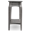 Leick Home Stratus Solid Wood Narrow Side End Table with Shelf in Smoke Gray