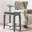 Leick Home Stratus Solid Wood Narrow Side End Table with Shelf in Smoke Gray