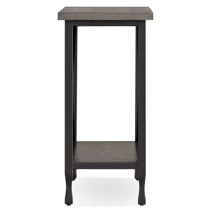 Leick Furniture Chisel & Forge Wood Narrow End Table in Smoky Gray Oak