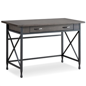 Leick Home Chisel & Forge Writing/Computer Desk in Matte Black Metal Base