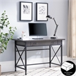Leick Home Chisel & Forge Writing/Computer Desk in Matte Black Metal Base