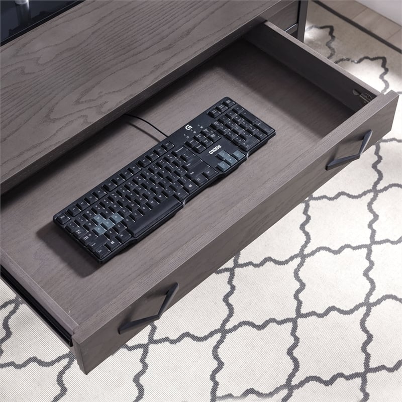 Leick Home Chisel & Forge Writing/Computer Desk in Matte Black Metal Base