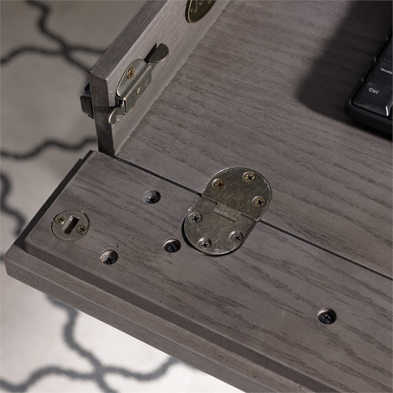 Leick Home Chisel & Forge Writing/Computer Desk in Matte Black Metal Base
