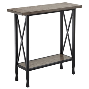 Leick Home Chisel & Forge X-Design Wood Hall Console in Smoky Gray Oak