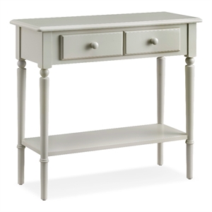 Leick Furniture Coastal Notions Solid Wood Console Table w/Shelf in Silky Gray