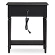 Leick Home Coastal Notions Wood Nightstand with AC/USB Charger in Black
