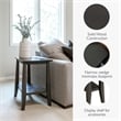 Leick Home Driftwood Solid Wood Round End Table in Rustic Gray Wire Brushed