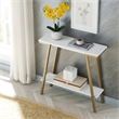 Leick Home Empiria Wood Hall Console in White with Gold Metal Base