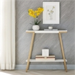 Leick Home Empiria Wood Hall Console in White with Gold Metal Base