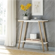 Leick Home Empiria Wood Hall Console in White with Gold Metal Base
