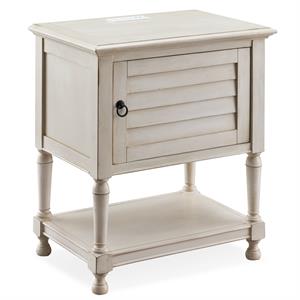 leick home favorite finds nightstand with top ac/usb charging in white painted