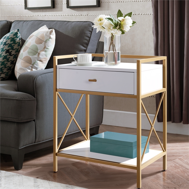 Leick Home Favorite Finds Nightstand with Top AC/USB Charging in White Painted