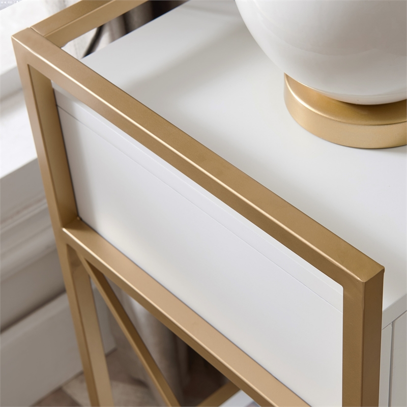 Leick Home Favorite Finds Nightstand with Top AC/USB Charging in White Painted