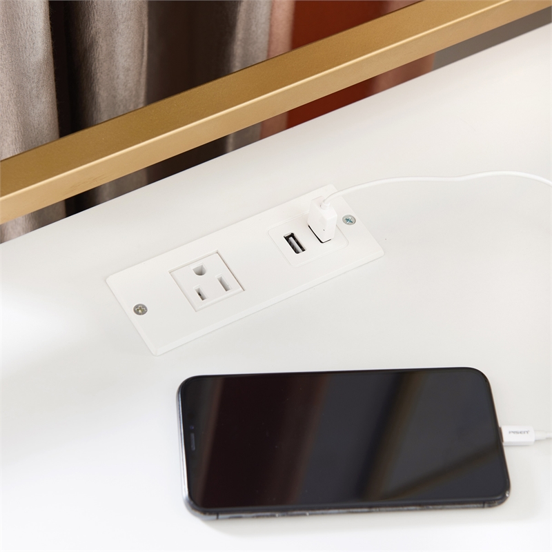 Leick Home Favorite Finds Nightstand with Top AC/USB Charging in White Painted