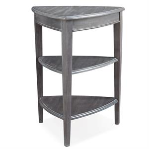 leick home favorite finds solid wood shield tier table in scraped rustic gray
