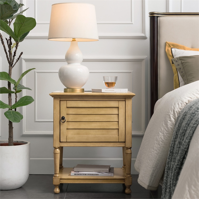 Leick Home Favorite Finds Nightstand with Top AC/USB Charging in Desert Sand