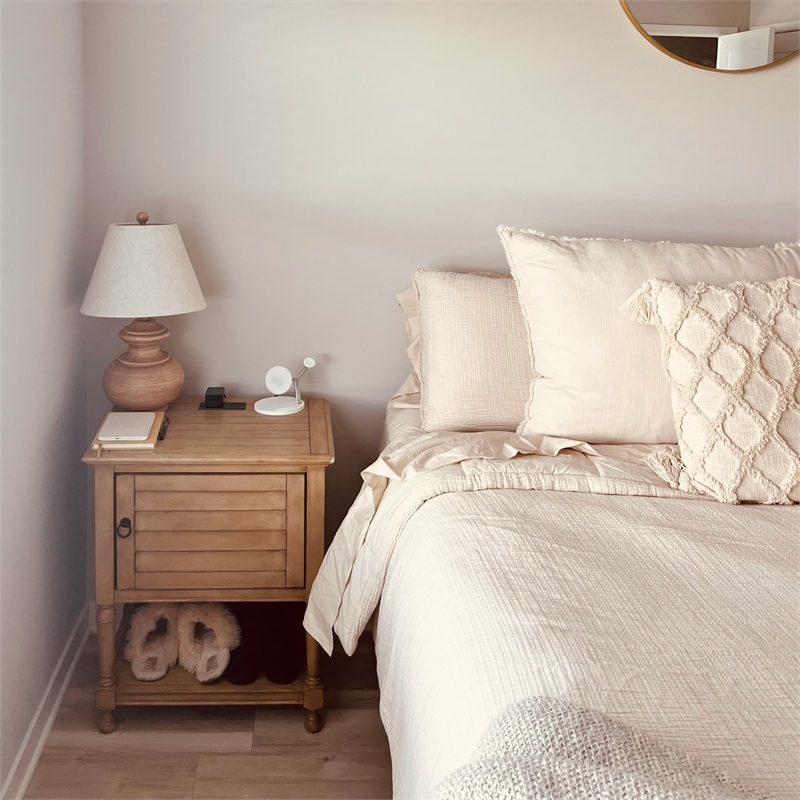 Leick Home Favorite Finds Nightstand with Top AC/USB Charging in Desert Sand