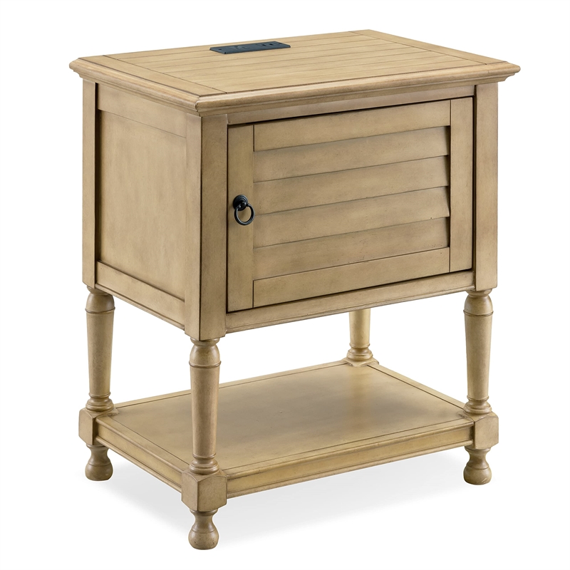 Leick Home Favorite Finds Nightstand with Top AC/USB Charging in Desert Sand