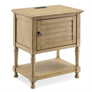 leick home favorite finds nightstand with top ac/usb charging in desert sand