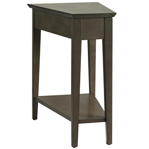 Leick Furniture Solid Wood Recliner Wedge Table in Soft Smoke Gray