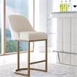 Leick Favorite Finds Barrel Back Metal Counter Stool Set in Gold/White