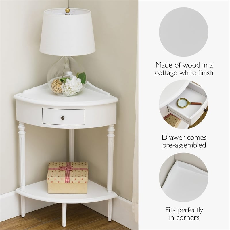 Leick Home Favorite Finds Solid Wood Corner Stand with Drawer