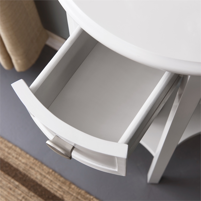 Leick Home Favorite Finds Solid Wood Demilune Hall Stand in Crisp White