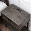 Leick Home Recessed Drawer Nightstand with Top AC/USB Charger in Oak