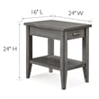 Leick Home Laurent Solid Wood Drawer End Table in Smoke Gray