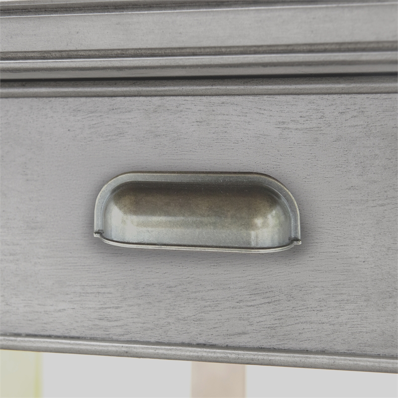 Leick Home Laurent Solid Wood Drawer End Table in Smoke Gray