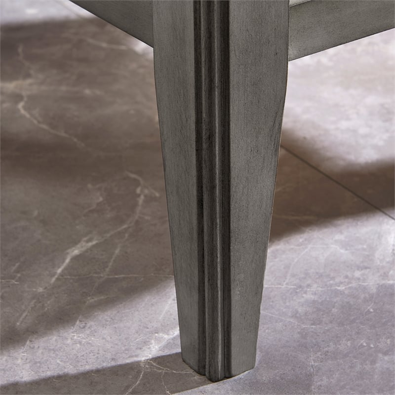 Leick Home Laurent Solid Wood Drawer End Table in Smoke Gray