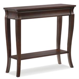 leick home luna solid wood hall console table in chocolate oak