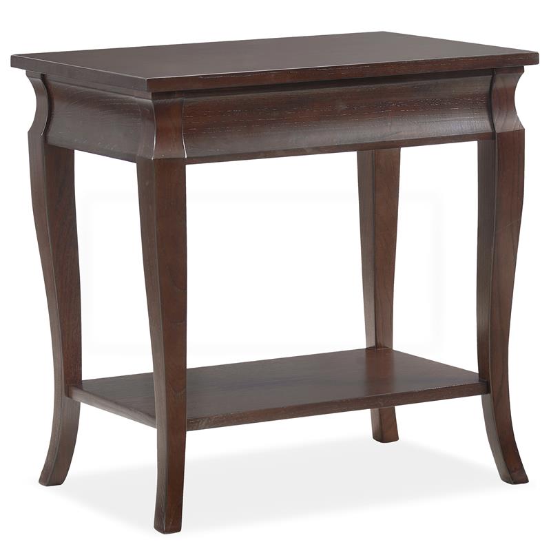 Leick Home Luna Solid Wood Narrow End Table in Chocolate Oak Cymax