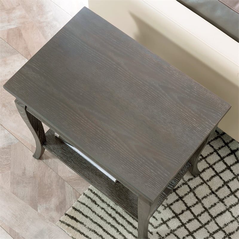 Leick Furniture Luna Solid Wood Narrow End Table in Washed Gray