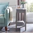 Leick Furniture Obsidian Sturdy Wood Narrow End Table in Gray