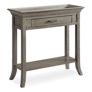 Leick Home Traditional Wood Tray Edge Console Hall Stand in Smoke Gray