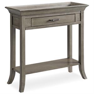 leick home traditional wood tray edge console hall stand in smoke gray