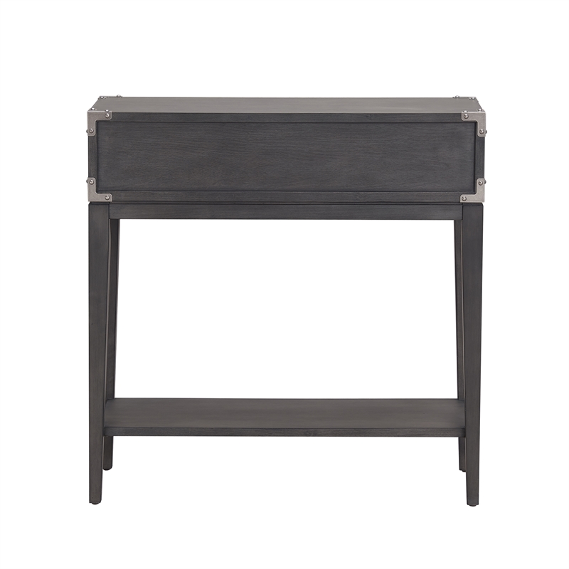 Leick Home 24032 Beckett One Drawer Wood Hall Stand with Shelf in Gray