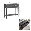 Leick Home 24032 Beckett One Drawer Wood Hall Stand with Shelf in Gray