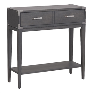 Leick Home 24032 Beckett One Drawer Wood Hall Stand with Shelf in Gray