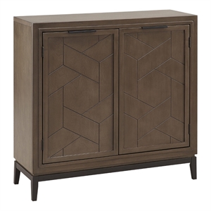 Leick Furniture Emmett Metal and Wood Accent Chest in Riverstone/Matte Black