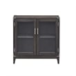 Leick Home 24010 Beckett Foyer Wood Cabinet in Gray-Anthracite/Pewter