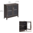 Leick Home 24010 Beckett Foyer Wood Cabinet in Gray-Anthracite/Pewter