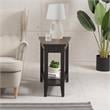 Leick Home 10502-BK Laurent Recliner Wood Wedge Table with Shelf in Black