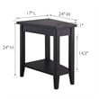 Leick Home 10502-BK Laurent Recliner Wood Wedge Table with Shelf in Black