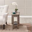 Leick Home 10502-GR Laurent Recliner Wood Wedge Table with Shelf in Smoke Gray