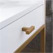 Leick Home 9206-WTGL Claudette Metal and Wood Drawer End Table in White/Gold