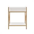 Leick Home 9206-WTGL Claudette Metal and Wood Drawer End Table in White/Gold